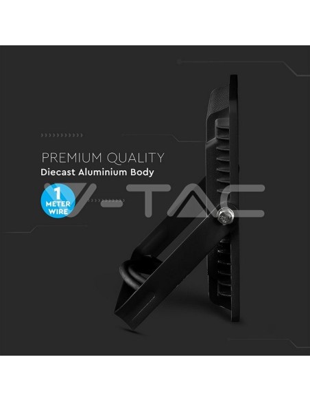 V-TAC PRO VT-106 Spot à LED SMD Samsung Chip 100W 120Lm/W Couleur Noir IP65