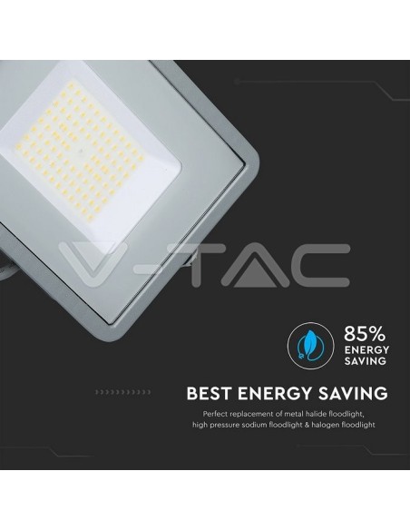 V-TAC PRO VT-106 LED Spotlight SMD Samsung Chip 100W 120Lm/W Kleur Grijs IP65