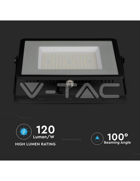 V-TAC PRO VT-106 LED Spotlight SMD Samsung Chip 100W 120Lm/W Colour Black IP65