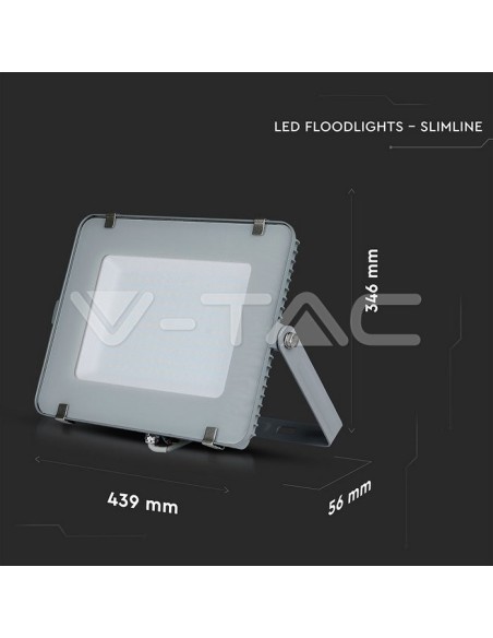 V-TAC PRO VT-200 Projecteur LED SMD Samsung Chip 200W Couleur Gris IP65