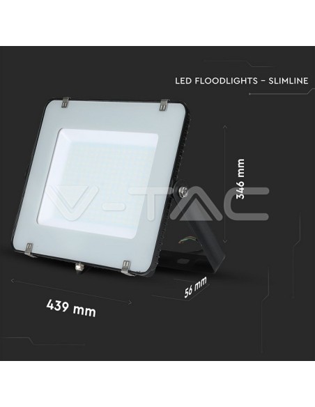 V-TAC PRO VT-200 LED Spotlight SMD Samsung Chip 200W Colour Black IP65