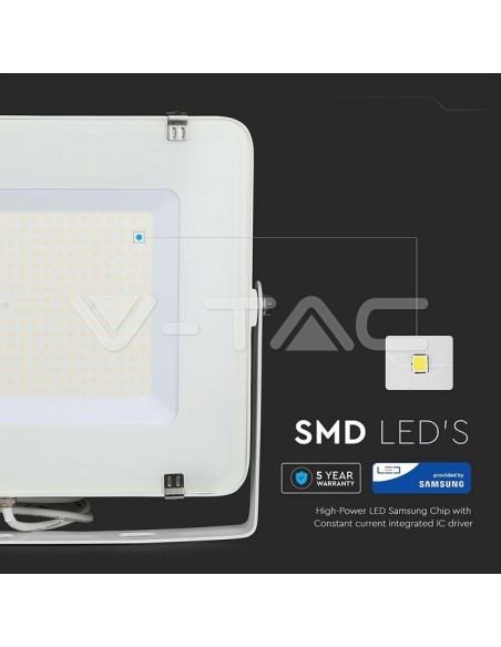 V-TAC PRO VT-206 Spot LED SMD Samsung Chip 200W 120Lm/W Couleur Blanc IP65