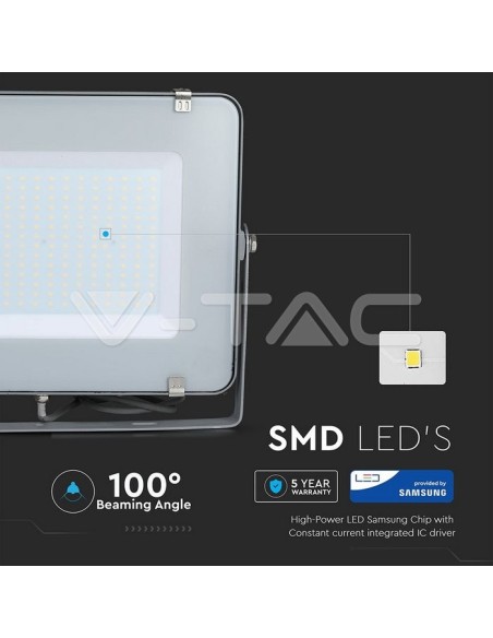 V-TAC PRO VT-300 Foco LED Chip SMD Samsung 300W Color Gris IP65
