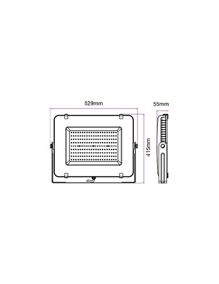 V-TAC PRO VT-300 Projecteur LED SMD Samsung Chip 300W Couleur Noir IP65