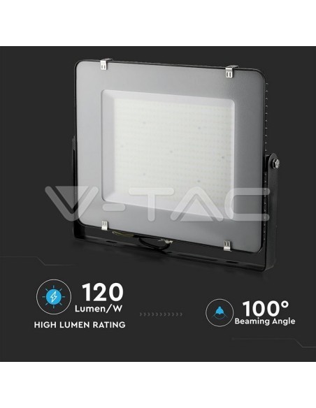 V-TAC PRO VT-306 LED Spotlight SMD Samsung Chip 300W 120Lm/W Colour Black IP65