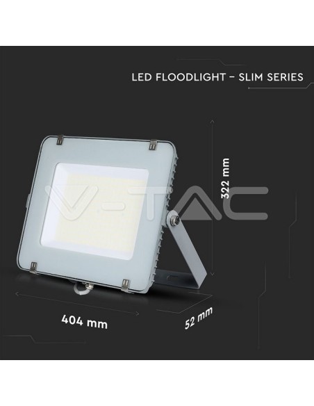 V-TAC PRO VT-156 Projecteur LED SMD Samsung Chip 150W 120Lm/W Couleur Gris IP65