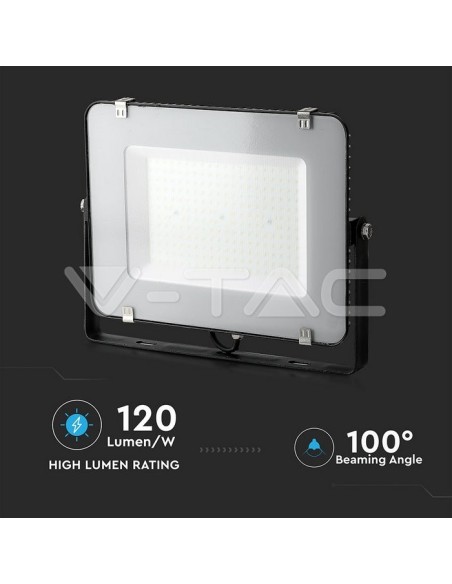 V-TAC PRO VT-156 LED-Strahler SMD Samsung Chip 150W 120Lm/W Farbe Schwarz IP65