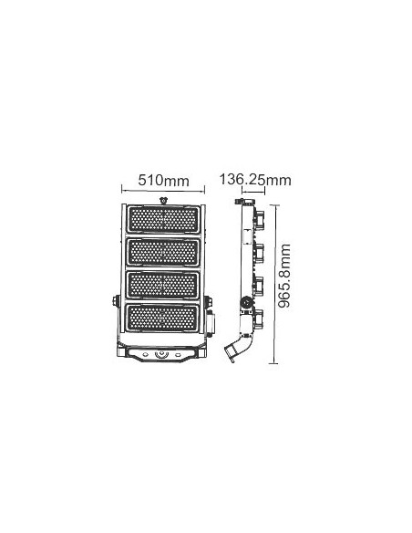 V-TAC PRO VT-1002D 499 1000W Samsung Chip LED Spotlight met MeanWell Driver Kleur Zwart en Blauw 60° 4000K Dimbaar IP65
