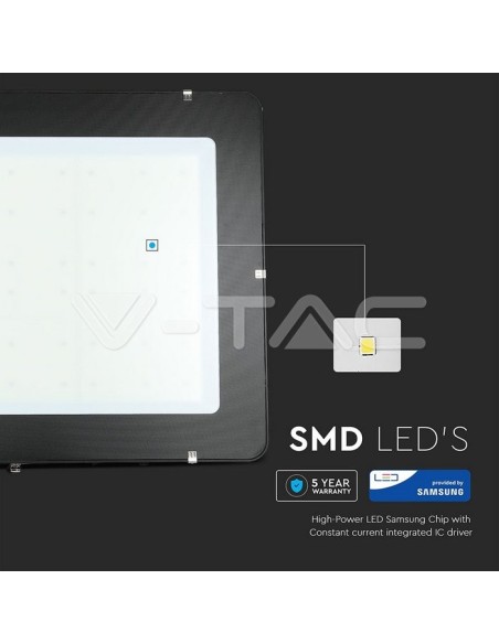 V-TAC PRO VT-1055 Faro LED Chip Samsung 1000W 120LM/W Colore Nero IP65