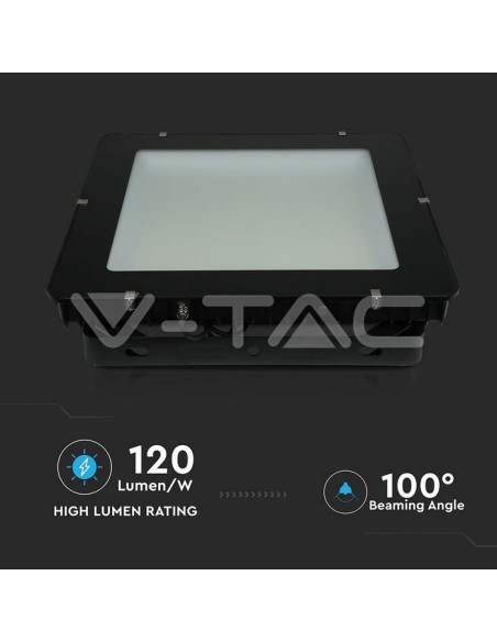 V-TAC PRO VT-1055 Projecteur LED à puce Samsung 1000W 120LM/W Couleur Noir IP65