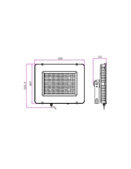 V-TAC PRO VT-405 LED Spotlight SMD Chip Samsung 400W 120LM/W Kleur Zwart IP65