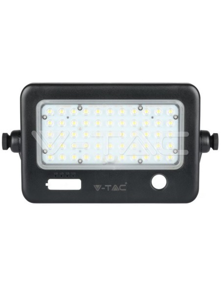 V-TAC VT-788-10 8674 Panneau solaire à LED 10W avec capteur IRP et sortie USB 5V 1A Couleur noire 4000K IP65