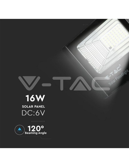 V-TAC VT-40W Spot à LED 16W avec panneau solaire et télécommande