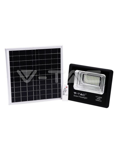 V-TAC VT-60W Spot à LED 20W avec panneau solaire et télécommande