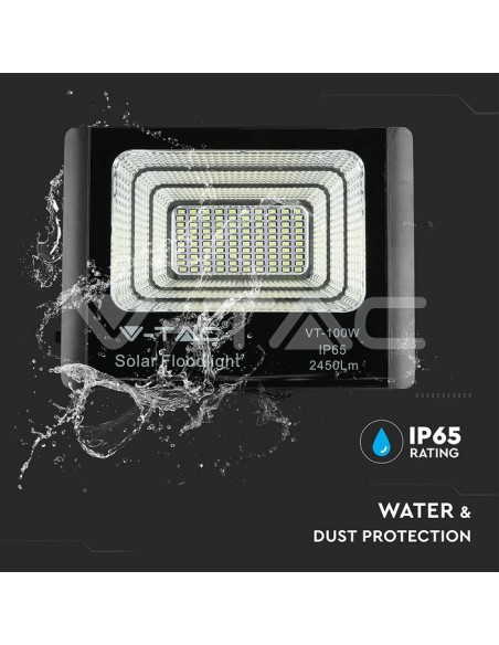 V-TAC VT-60W Faro LED 20W con Pannello Solare e Telecomando