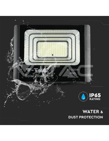 V-TAC VT-100W 35W LED-Strahler mit Solarpanel und Fernbedienung