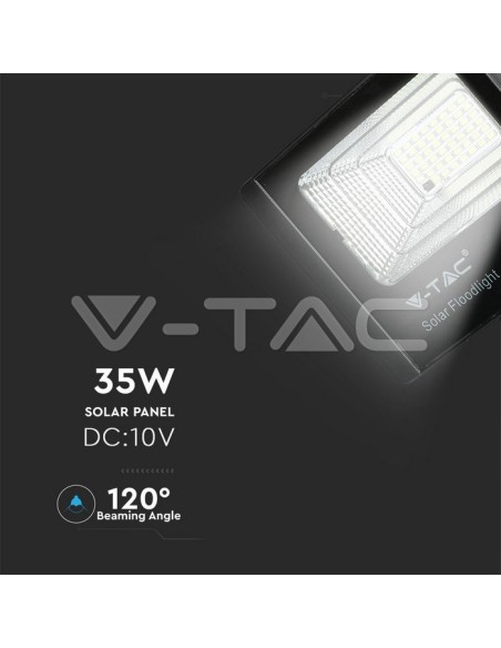 Foco LED V-TAC VT-100W 35W con panel solar y mando a distancia