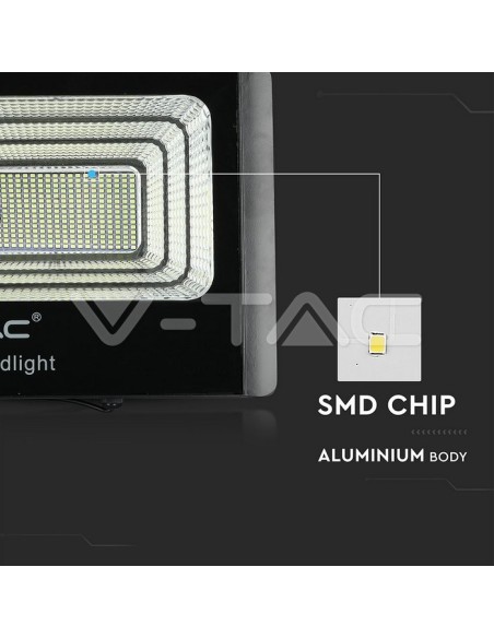 Foco LED V-TAC VT-200W 40W con panel solar y mando a distancia