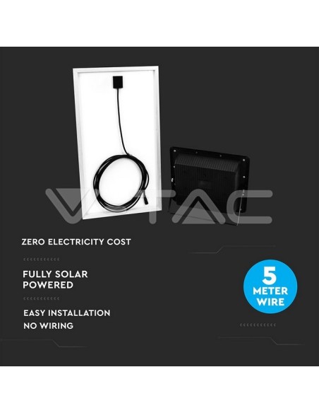 V-TAC VT-200W 40W LED-Strahler mit Solarpanel und Fernbedienung