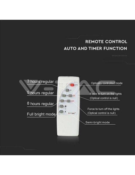 V-TAC VT-300W Faro LED 50W con Pannello Solare e Telecomando