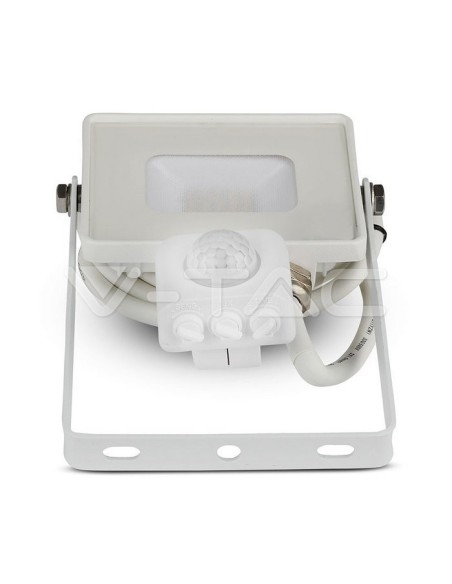 V-TAC PRO VT-10-S 10W Samsung Chip LED Spotlight White con sensor de movimiento y crepuscular e interruptor de bloqueo