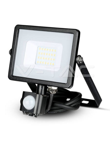 V-TAC PRO VT-20-S Samsung 20W Schwarzes LED-Chip-Licht mit Bewegungs- und Dämmerungssensor und Verriegelungsschalter