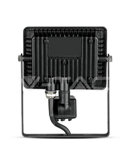 V-TAC PRO VT-20-S Samsung 20W Black LED Chip Light with Motion and Twilight Sensor and Locking Switch
