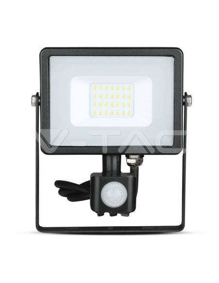 V-TAC PRO VT-20-S Samsung 20W zwarte LED Chip Light met bewegings- en schemeringssensor en vergrendelingsschakelaar