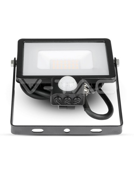 V-TAC PRO VT-20-S Faro LED Chip Samsung 20W Colore Nero con Sensore di Movimento e Crepuscolare e Interruttore di Bloccaggio