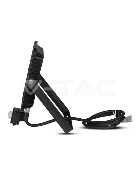 V-TAC PRO VT-50-S Faro LED 50W Chip Samsung Colore Nero con Sensore di Movimento e Crepuscolare e Interruttore di Bloccaggio 