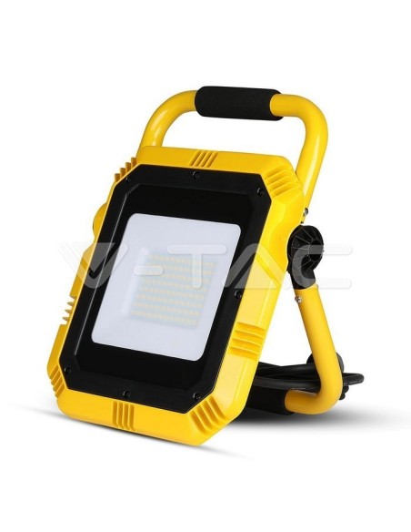 V-TAC PRO VT-51 Foco de trabajo LED Chip Samsung 50W Color Amarillo y Negro Cable 3m enchufe UE IP65