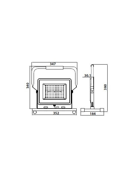 V-TAC PRO VT-109 Faro LED da Cantiere Chip Samsung 100W Colore Giallo e Nero Cavo da 3m Spina UE IP65