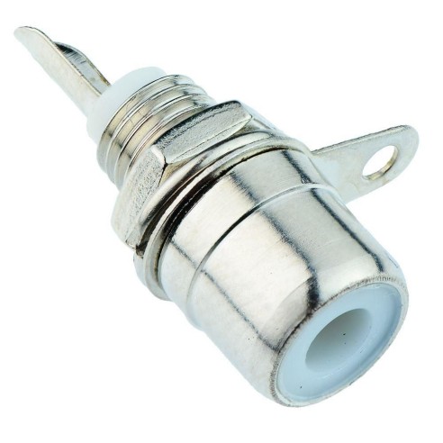 nickel-plated panel RCA socket - White