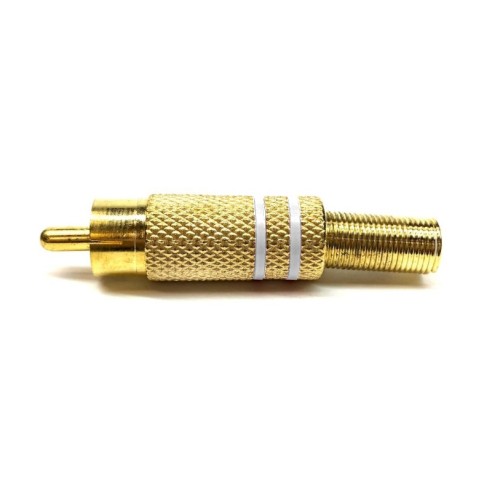 Brass RCA plug with cable guide...