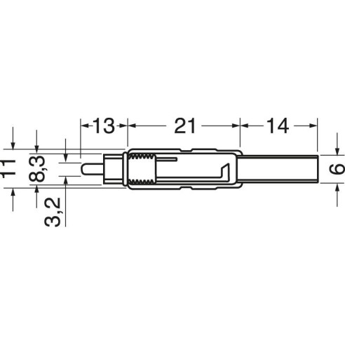 Brass RCA plug with cable guide...