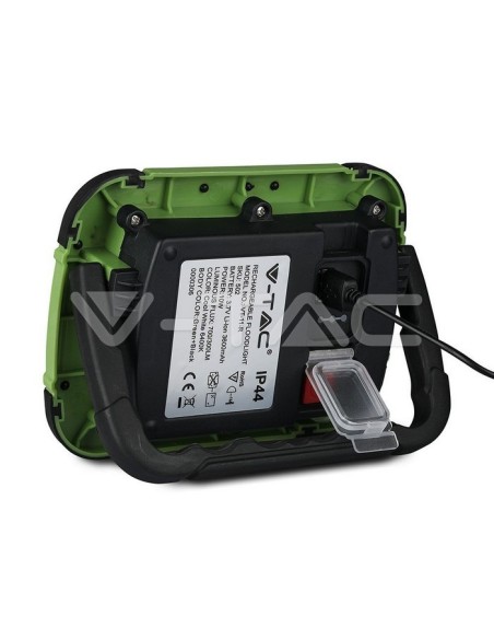V-TAC PRO VT-11-R 10W LED Battery-Powered Spotlight with USB Charging, SOS Function and 5V 1A USB output, IP44