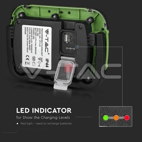 V-TAC PRO VT-11-R Faro LED 10W a...