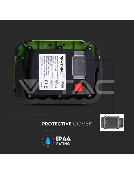 V-TAC PRO VT-10-R Batería Chip LED Samsung 10W con carga USB, IP44