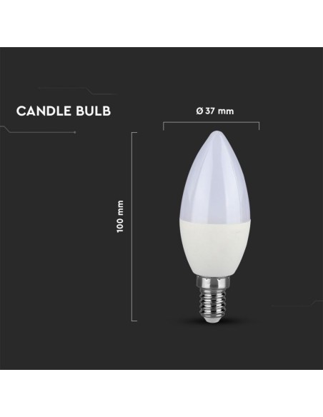 V-TAC PRO VT-293D LED Dimmable E14 Samsung Chip 5.5W Candle Bulb