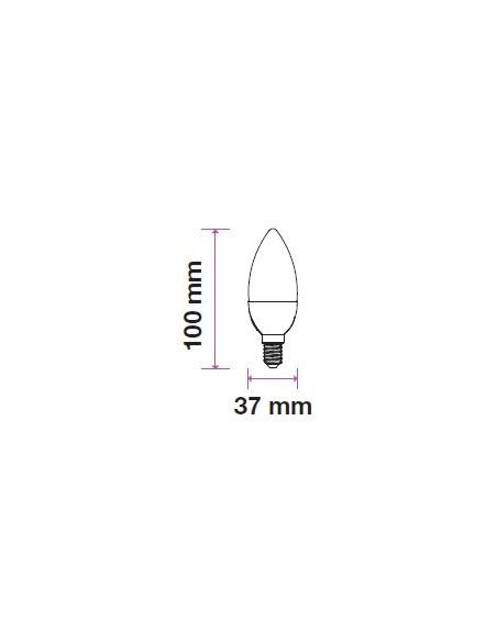 V-TAC PRO VT-293D LED Dimmable E14 Samsung Chip 5.5W Candle Bulb