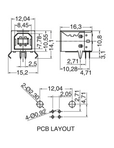 USB 2.0 type B socket for... 2
