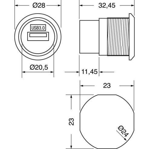 Toma de alimentación de panel...