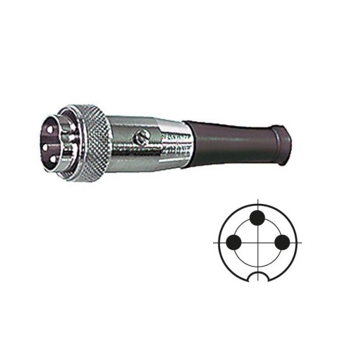 3-pin shielded Din plug with screw...
