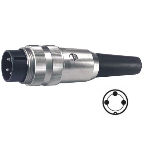 3-pin shielded Din plug with screw...