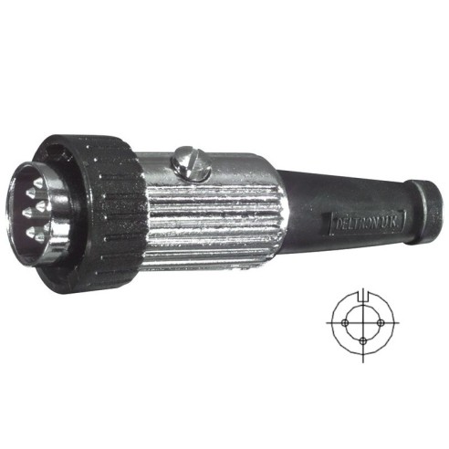 3-pin shielded Din plug with screw...