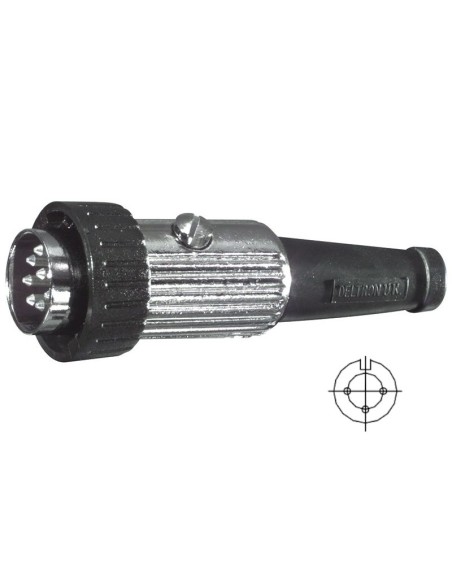 3-polige afgeschermde Din-stekker met schroefkoppeling - Deltron Components