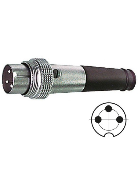 3-pin low frequency shielded Din plug with screw coupling