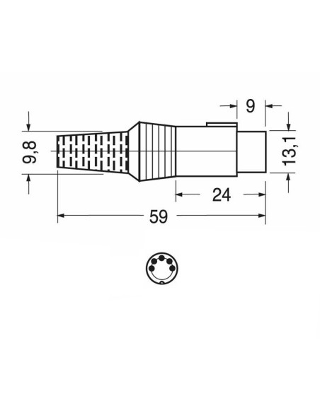 5-pin shielded Din plug