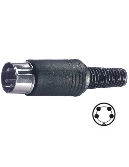 4-pin shielded Din plug
