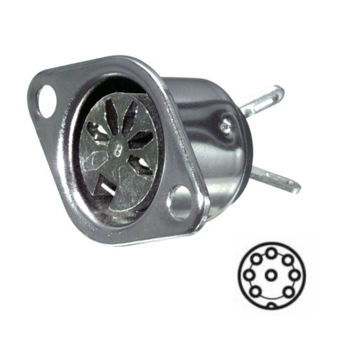 8-pin shielded panel Din socket